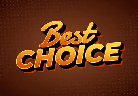 Bold 3D Best Choice Text on Brown Background Stock Illustration