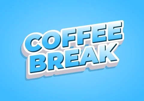 Bold 3D Coffee Break Text for Cafe Decor Stock Illustration
