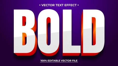 Bold 3d editable text effect template Stock Illustration