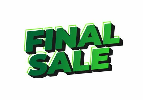 Bold 3D green text that reads FINAL SALE with black drop shadow Stockillustratie