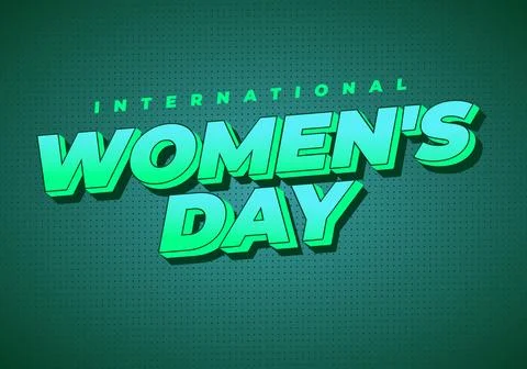 Bold 3d green typography reading international womens day on textured dark .. Stock Illustration