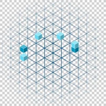 Bold 3d isometric background lines transparent PNG Stock Photos