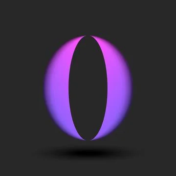 Bold 3D letter O monogram or zero 0 symbol calligraphy logo, oval shape vib.. Stock Illustration