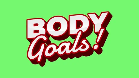 Bold 3D motion text Body Goals on Green Background Stock Footage 311968751