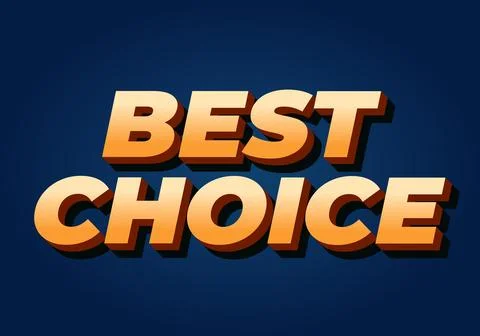 Bold 3d orange text reading Best Choice on a dark blue gradient background .. Illustrazione stock