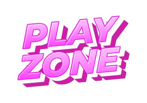 Bold 3d pink text reading play zone with white highlights and strong drop s.. Stock Illustration