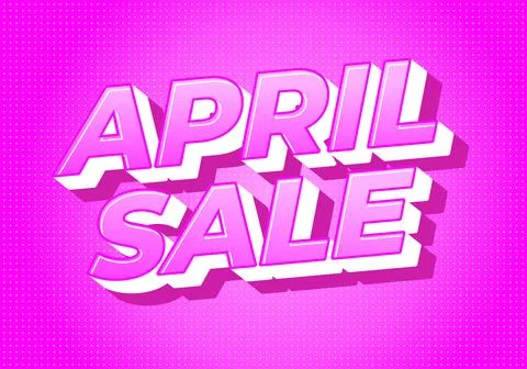Bold 3d pink typography reading april sale on a bright pink dotted backgrou.. 스톡 일러스트