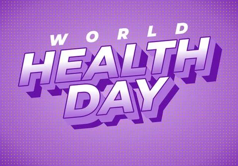 Bold 3d purple retro text reading world health day on dotted purple backgroun Illustrazione stock
