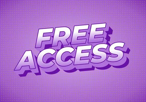 Bold 3d purple text reading free access on dotted purple background, comic .. Stock Illustration
