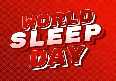 Bold 3d red and white text reading world sleep day on a textured red backgr.. Illustrazione stock