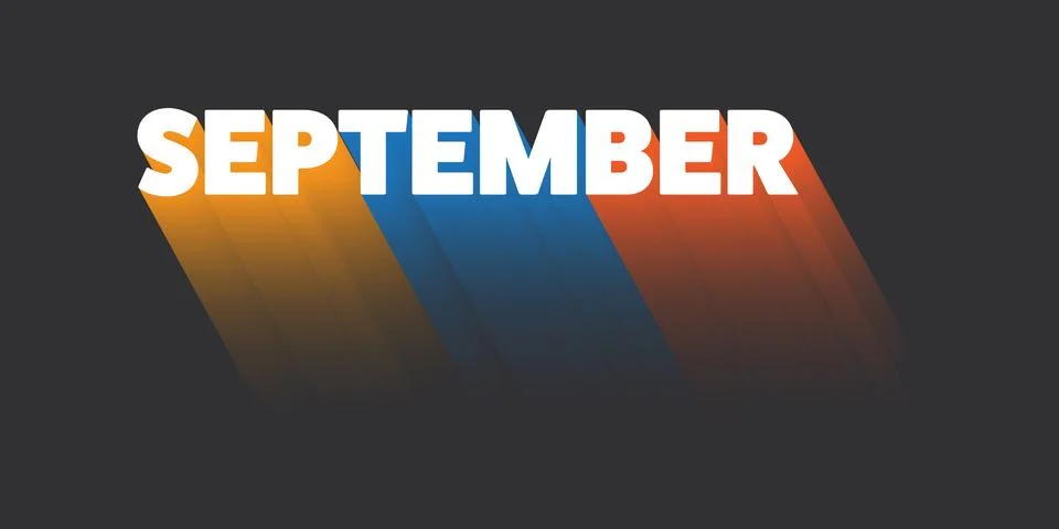 Bold 3D September Typography or Banner Design with Gradient Effect. Colors:.. Stockillustratie