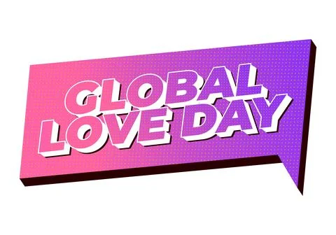 Bold 3D speech bubble with gradient pink to purple background and retro dot.. Illustrazione stock