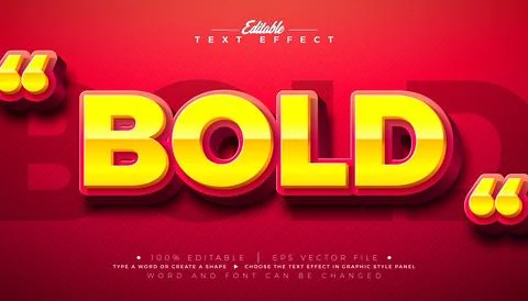 Bold 3d Text Effect Editable Illustrator Graphic Style with Shadow and Yell.. Stock Illustration
