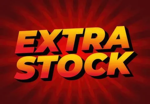 Bold 3d text extra stock with red background Stock Illustration
