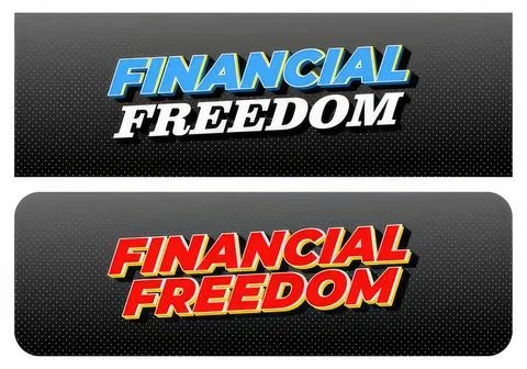 Bold 3d text financial freedom with colorful style Stock Illustration