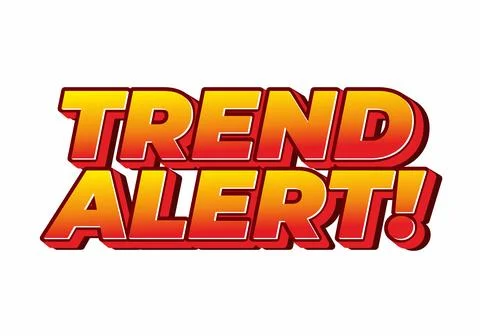 Bold 3d text reading trend alert! in red to yellow gradient with thick drop.. Stock Illustration