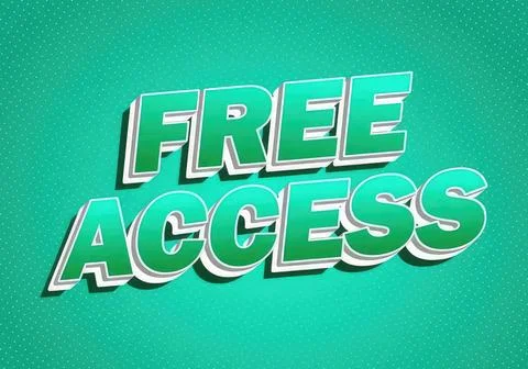 Bold 3d text saying free access on green background Stock Illustration