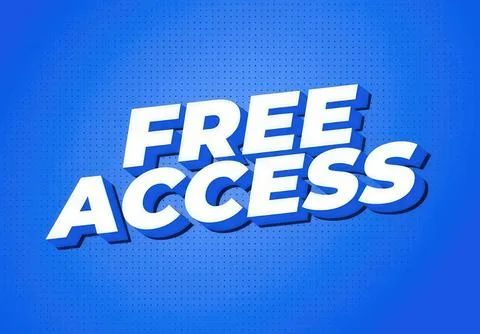 Bold 3d text saying free access on blue background Stock Illustration