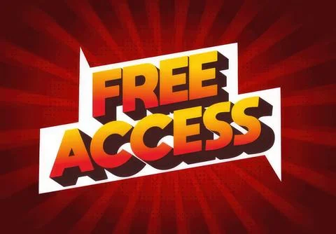Bold 3d text saying free access on red background Stock Illustration