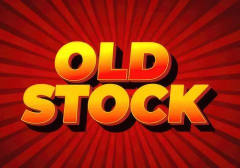 Bold 3d text saying old stock on red background Stock Illustration