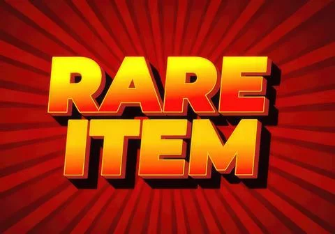 Bold 3d text saying rare item on red background Stock Illustration