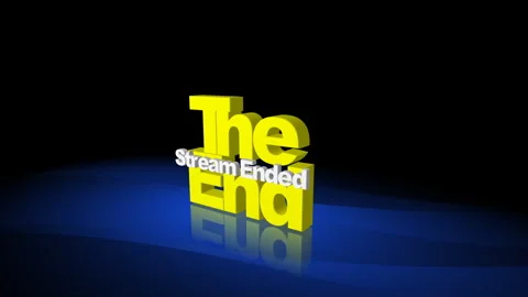 Bold 3D typography shows stream ended Stock Footage 327679396
