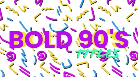 Bold 90's 3D Text Titles After Effects stock