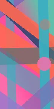 A bold abstract arrangement of intersecting bars, circles, and translucent .. Illustrazione stock