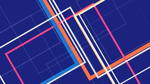 A bold abstract background features intersecting geometric grid lines in vi.. Stock Illustration