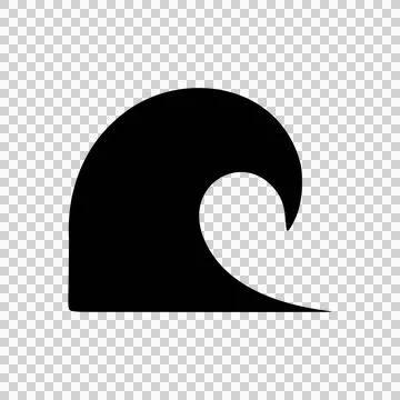 Bold Abstract Black Silhouette of a Rolling Ocean Wave Symbol イラスト素材