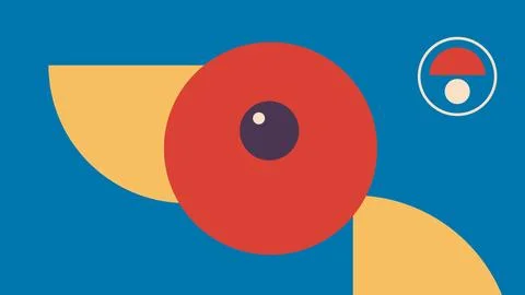 Bold Abstract Composition with Circle Stock Illustration