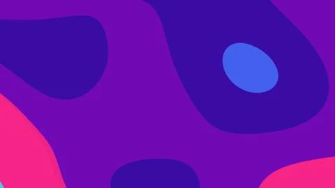 A bold abstract composition featuring flowing purple and pink shapes with a b Stock Illustration