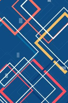 A bold abstract composition of white-outlined arrow chevrons crossing over .. Stock-Illustration