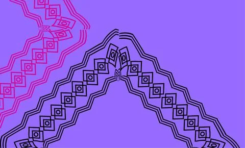 A bold abstract design featuring layered zigzag lines and diamond shapes .. Stock Illustration