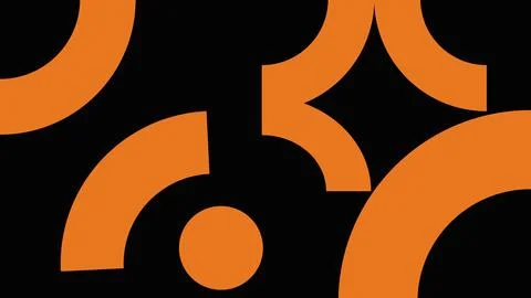 Bold Abstract Geometric Composition with Orange Stock Illustration