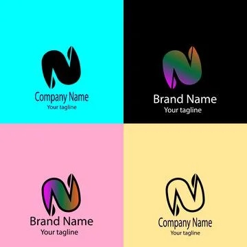 Bold Abstract N Logo Stock Illustration
