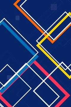 A bold abstract pattern of intersecting geometric arrows and lines in vibra.. 库存插图