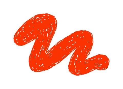 Bold Abstract Red Scribble Isolated on White Illustrazione stock