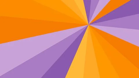 Bold abstract sunburst background combines orange and purple rays converging Stock Illustration