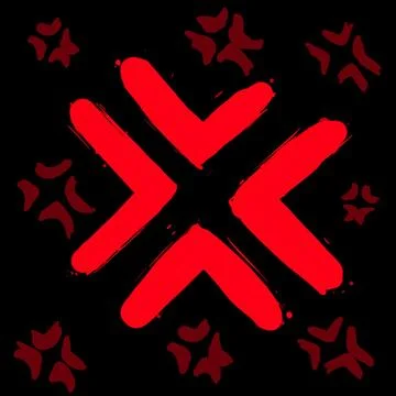 Bold abstract vector illustration with red geometric arrows forming a cross-like Stock Illustration