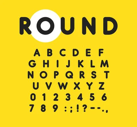 Bold alphabet with rounded and soft corners. Modern font for advertising, web Stock Illustration