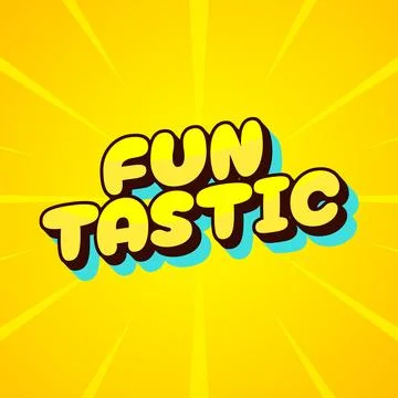 Bold and Bright Funtastic Comic Text Design Stock Illustration