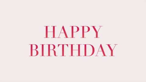 Bold and chic red Happy Birthday card with minimalist design Видео 285379017