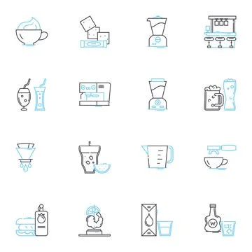 Bold and daring linear icons set. Courageous, Fearless, Adventurous, Reckless Stock Illustration