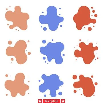 Bold and Dramatic Ink Splash Vector Pack  Make a Statement with Your Designs Stock Illustration