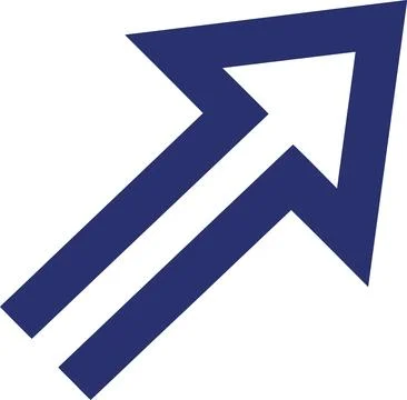 A bold and dynamic double arrow pointing upwards in a modern design style Stock Illustration