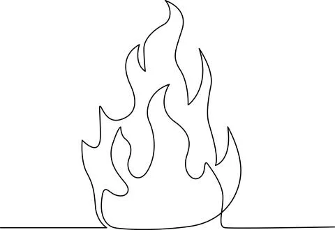 A bold and dynamic illustration of a stylized flame rising upwards with sha.. Stock Illustration