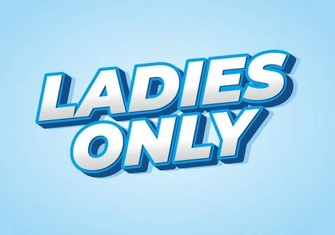 A bold and eye catching graphic text that reads LADIES ONLY in a modern fon.. Stock Illustration