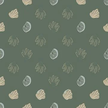 Bold and minimal ocean shell pattern for trendy designs. Coastal shell text.. Stock Illustration