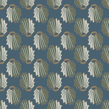 Bold and minimal ocean shell pattern for trendy designs. Coastal shell text.. Stock Illustration